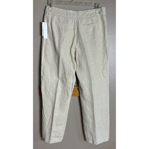 NWT Charter Club Linen Pants Classic Fit Wide Leg Beige Resort Summer Womens 12 - Picture 3 of 16